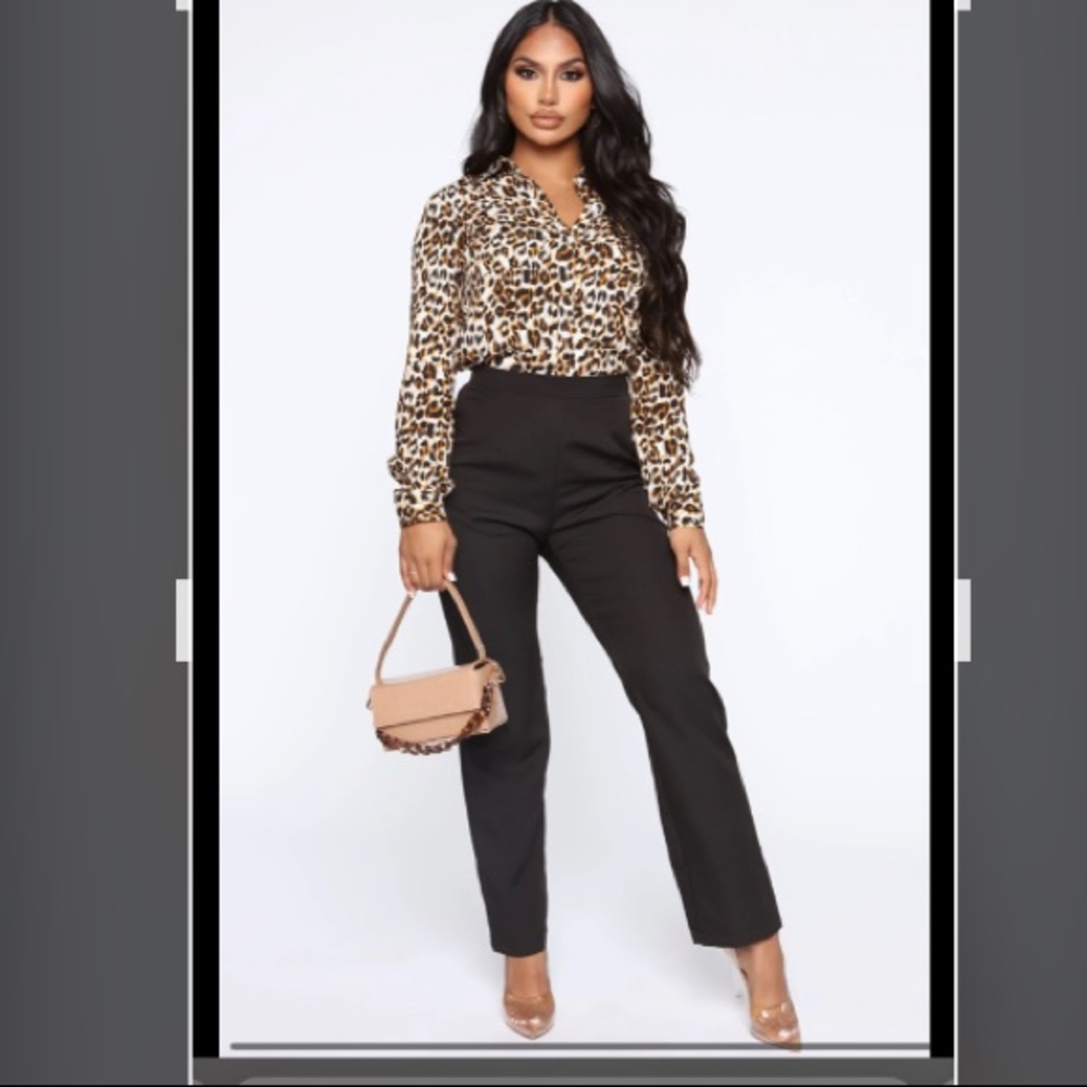 Brand new leopard design button down